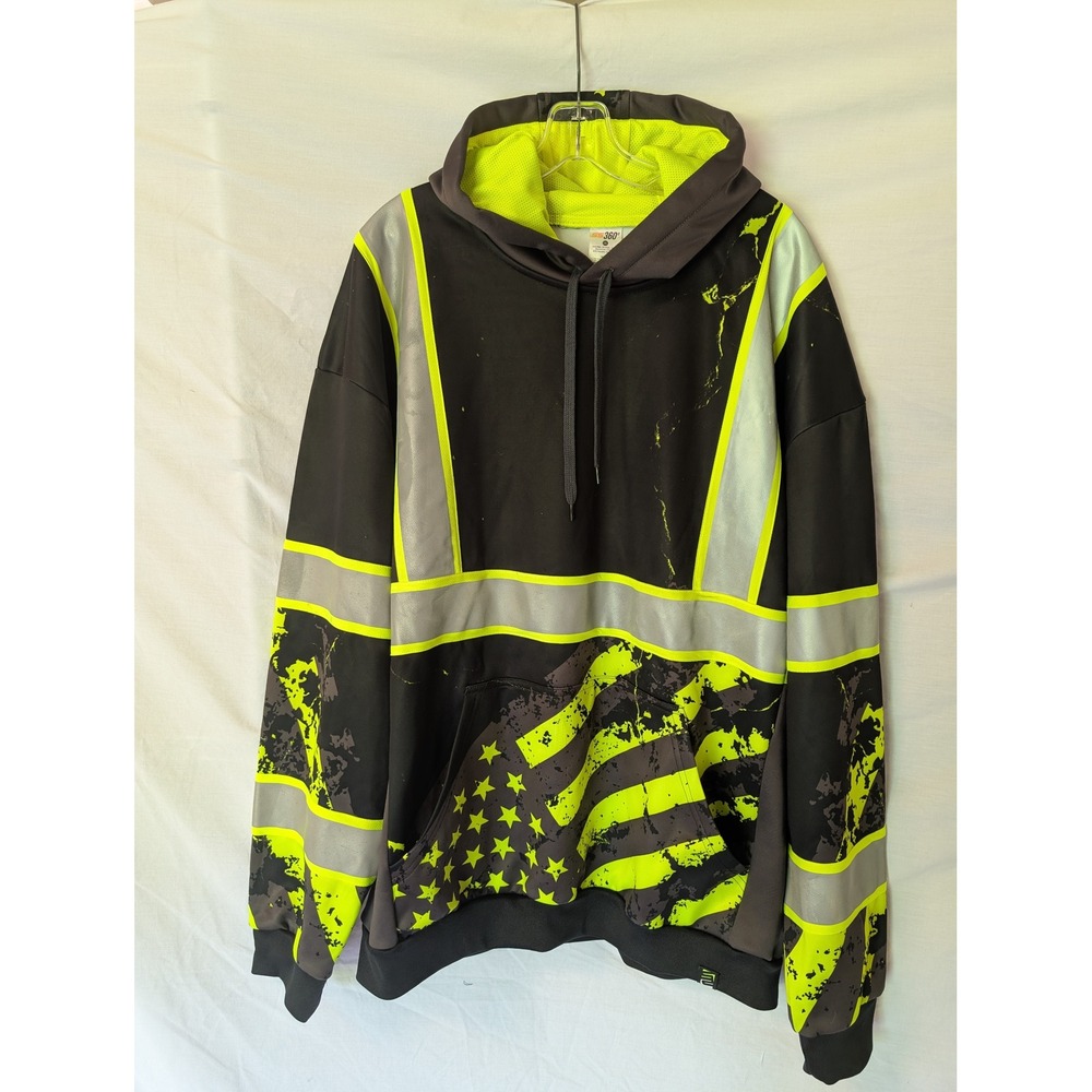 Safety Shirtz Men's 2XL SS360 American Grit Enhanced Visibility Safety Hoodie